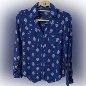 Express, Portofino blouse, button down long sleeve. Size XS.